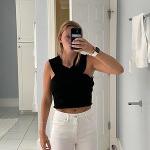 Urban outfitters black cross crop top